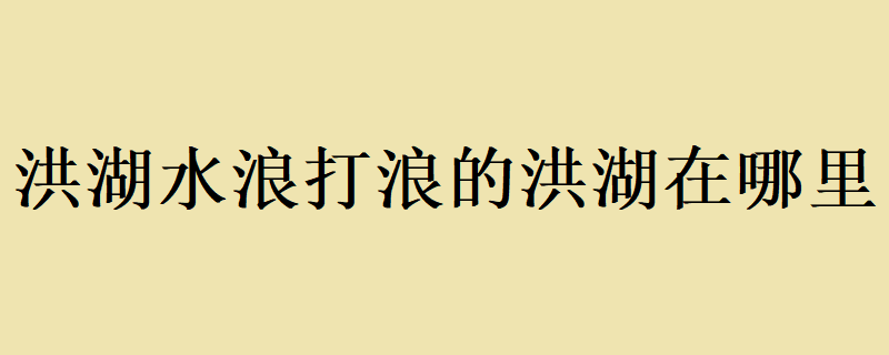 湖北省洪湖市